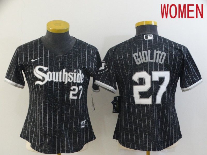 Women Chicago White Sox #27 Giolito City Edition Black Game Nike 2021 MLB Jerseys->chicago white sox->MLB Jersey